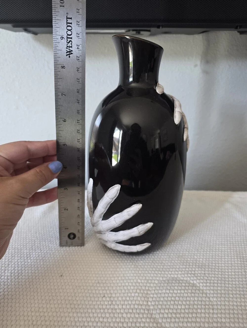 Black Halloween Skeleton Vase Decor